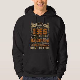 Born In June 1966 Birthday Party Retro Vintage Jun Hoodie
