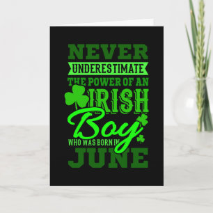 BORN IN JUNE Birthday Irish Boy Men Dad Card