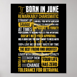 Born in June Facts Poster