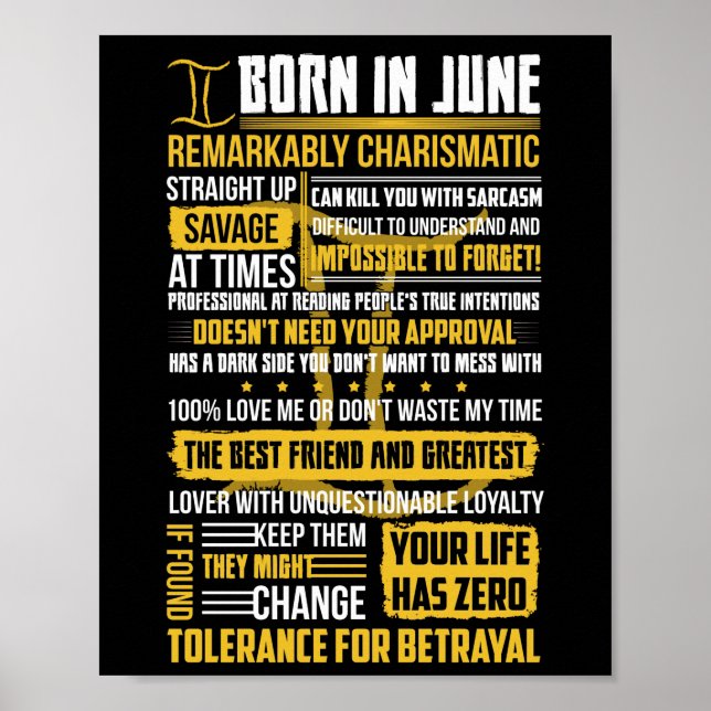 Born in June Facts Poster (Front)