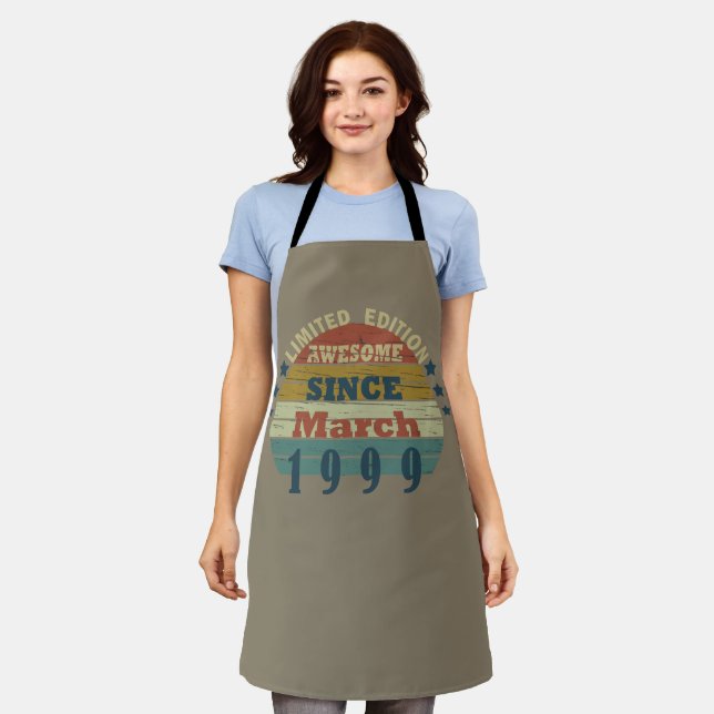 born in march 1999 vintage birthday apron (Worn)