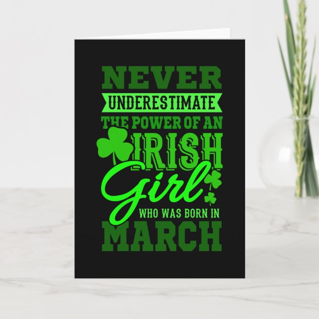 BORN IN MARCH Birthday Irish Girl Women Mum Card (Front)
