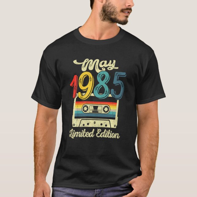 Born In May 1985  Cassette Tape 36th Birthday Men  T-Shirt (Front)