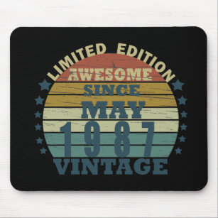Born in may 1987 classic sunset mouse mat