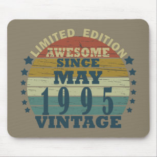 Born in may 1995 vintage birthday mouse mat