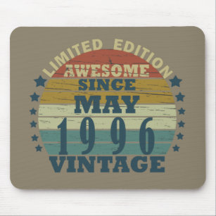 Born in may 1996 vintage birthday mouse mat