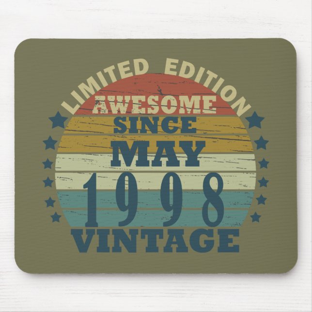 Born in may 1998 classic sunset mouse mat (Front)
