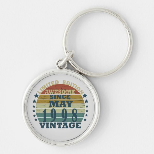 Born in may 1998 vintage birthday key ring (Front)