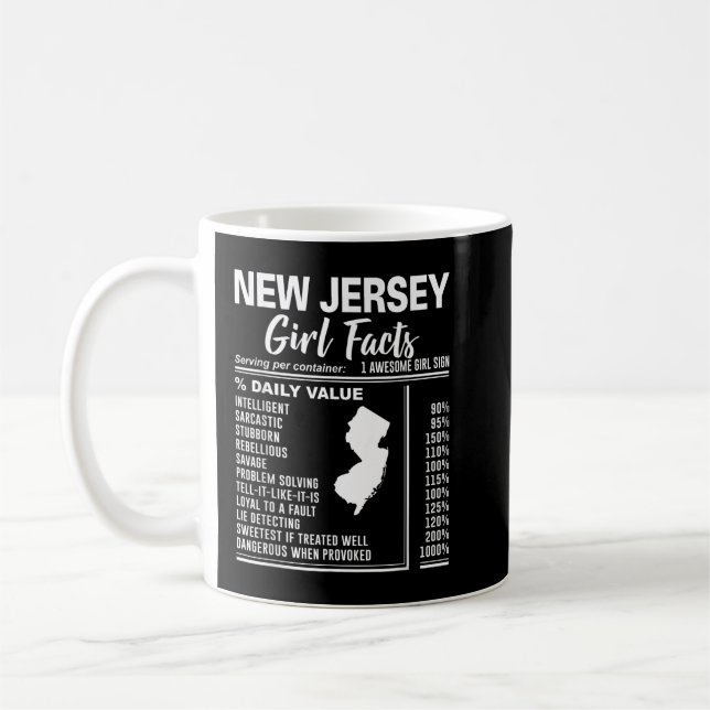 Born in New Jersey - New Jersey Girl Facts  Coffee Mug (Left)