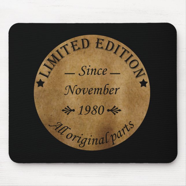 born in november 1980 mouse mat (Front)