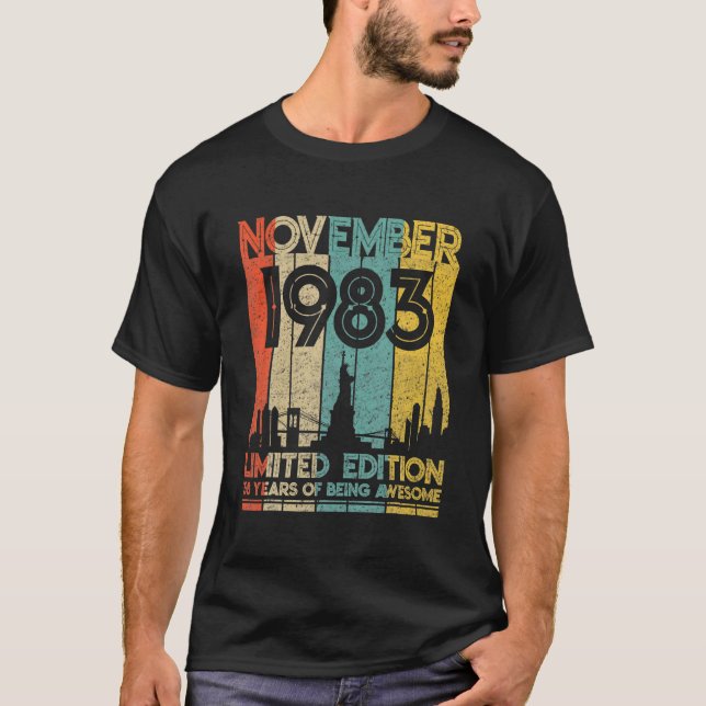 Born In November 1983 Birthday Limited Edition 38 T-Shirt (Front)