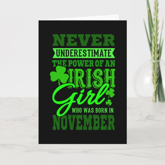 BORN IN NOVEMBER Birthday Irish Girl Women Mum Card (Front)