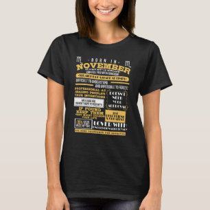 Born in November Scorpio Horoscope Birthday T-Shirt