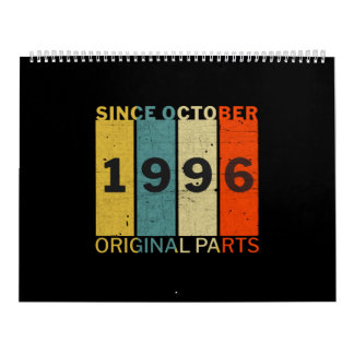Born In October 1996 Funny Birthday Retro Quote Calendar