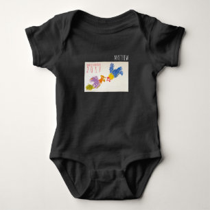 Born in Rooster Year Personalised Baby Bodysuit