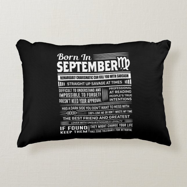 Born in september virgo funny birthday gift decorative cushion (Front)