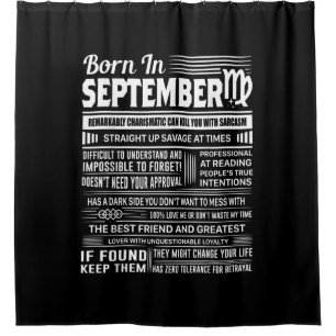 Born in september virgo funny birthday gift shower curtain