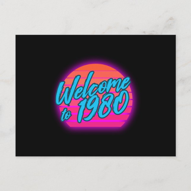 Born in the 80s 1980 Retro 80s Lover 80s Costume Postcard (Front)