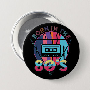 Born in The 80's Vintage Cassette Tape 7.5 Cm Round Badge