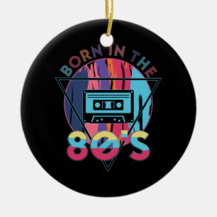 Born in The 80's Vintage Cassette Tape Ceramic Tree Decoration