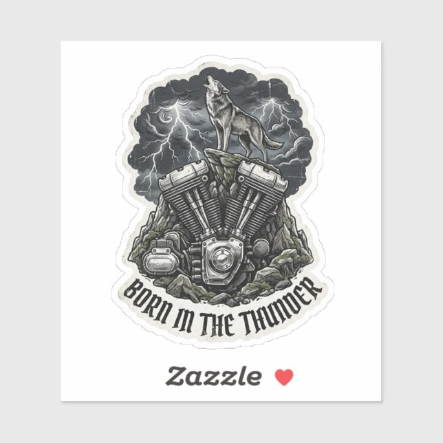 Born in the Thunder Wolf Engine Sticker (Sheet)