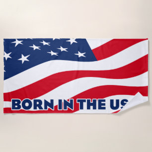 Born in the USA Beach Towel