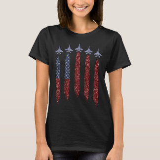 Born In The Usa Eagle Usa Flag Airplane 4Th Of Jul T-Shirt
