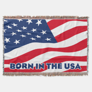 Born in the USA Throw Blanket
