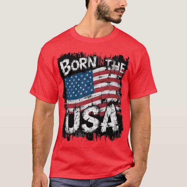 Born in The USA Trend  T-Shirt (Front)