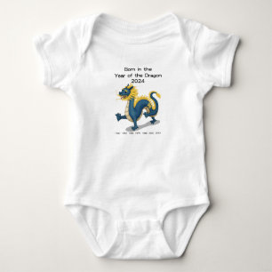 Born in the Year of the Dragon 2024 Zodiac Sign Baby Bodysuit