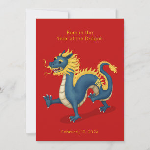 "Born in the Year of the Dragon" Baby Announcement