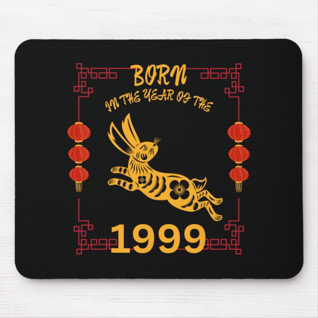 Born In The Year Of The Rabbit 1999 Chinese New Ye Mouse Mat (Front)