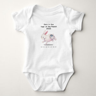 Born in the Year of the Rabbit 2023 Zodiac Sign Baby Bodysuit