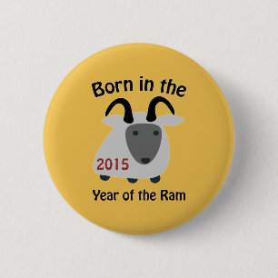 Born in the Year of the Ram 2015 6 Cm Round Badge