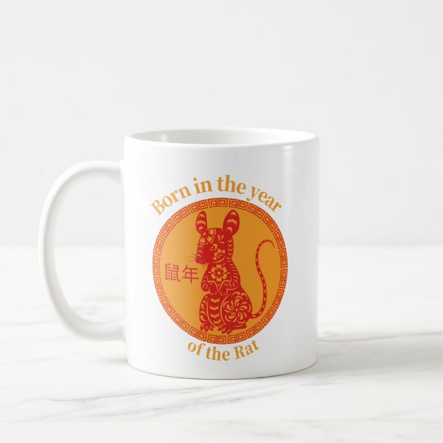 Born in the year of the Rat – Chinese Zodiac Coffee Mug (Left)