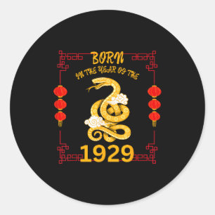 Born In The Year Of The Snake 1929 Chinese New Yea Classic Round Sticker