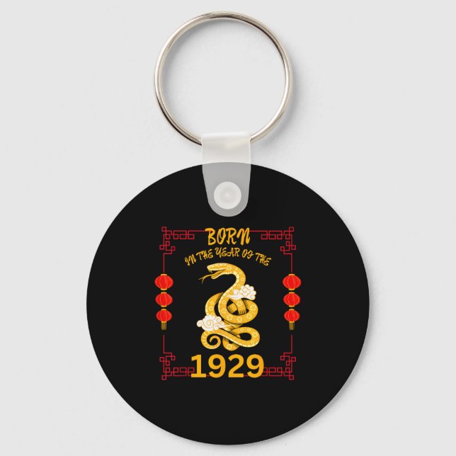 Born In The Year Of The Snake 1929 Chinese New Yea Key Ring (Front)