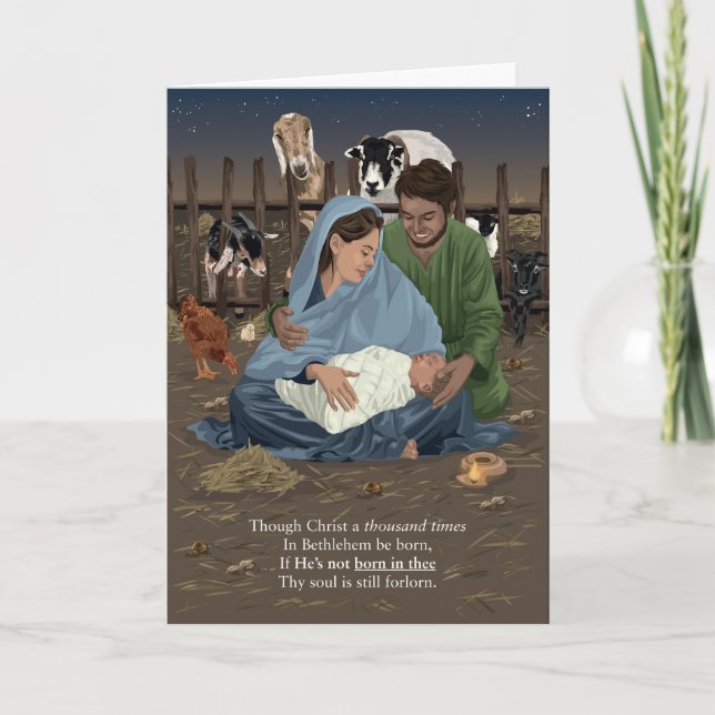 Born in Thee Nativity Christmas Card (Front)