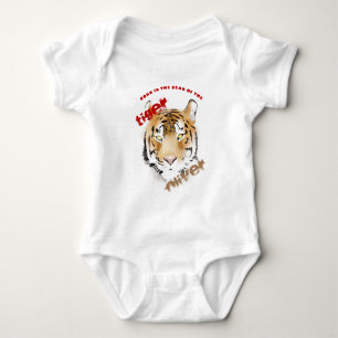 Born in year of Tiger Watercolor 2022 New Baby Bodysuit