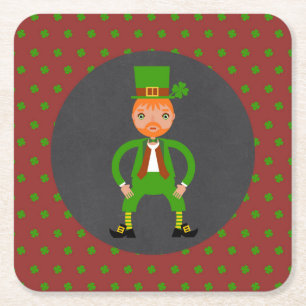 Born Irish kid birthday party Square Paper Coaster