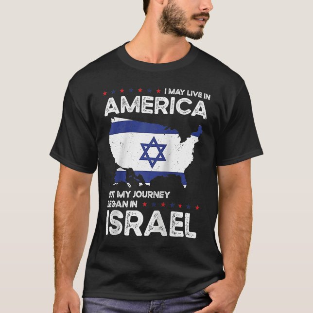 Born Israeli Israel American USA Citizenship Ragla T-Shirt (Front)