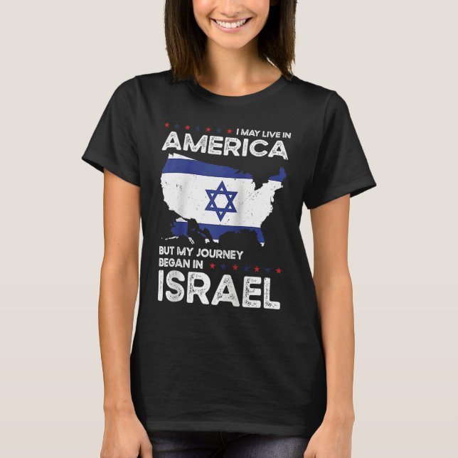 Born Israeli Israel American USA Citizenship Ragla T-Shirt (Front)