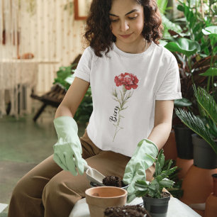 Born January carnation minimalistic and elegant T-Shirt