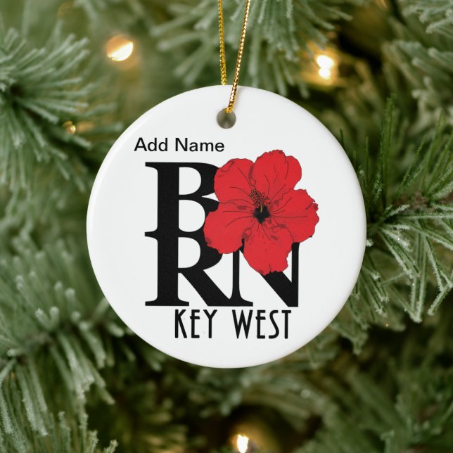 BORN Key West Florida Hibiscus Ceramic Tree Decoration (Tree)