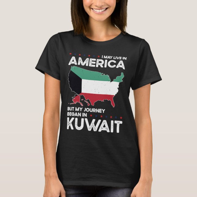 Born Kuwaiti Kuwait American USA Citizenship T-Shirt (Front)