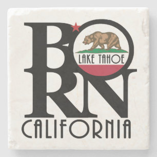 BORN Lake Tahoe California Stone Coaster