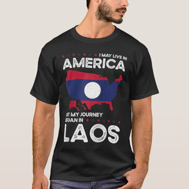 Born Laotian Laos American USA Citizenship Raglan  T-Shirt (Front)