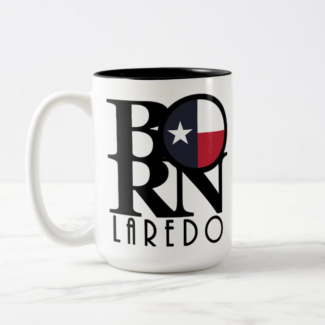 BORN Laredo Texas 15oz Two-Tone Coffee Mug (Left)