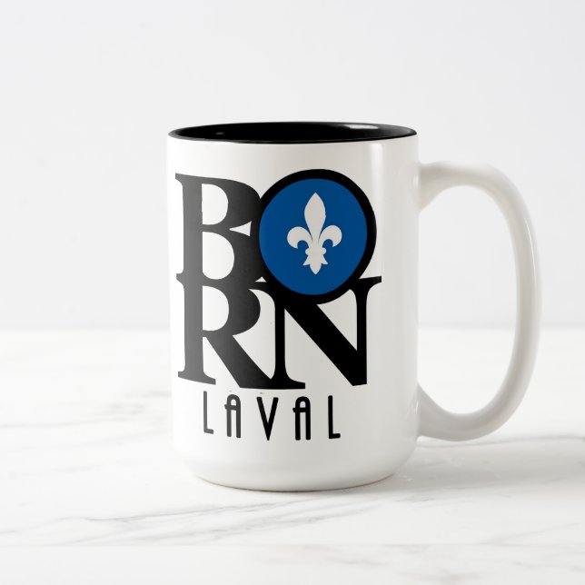 BORN Laval Quebec 15oz Two-Tone Coffee Mug (Right)