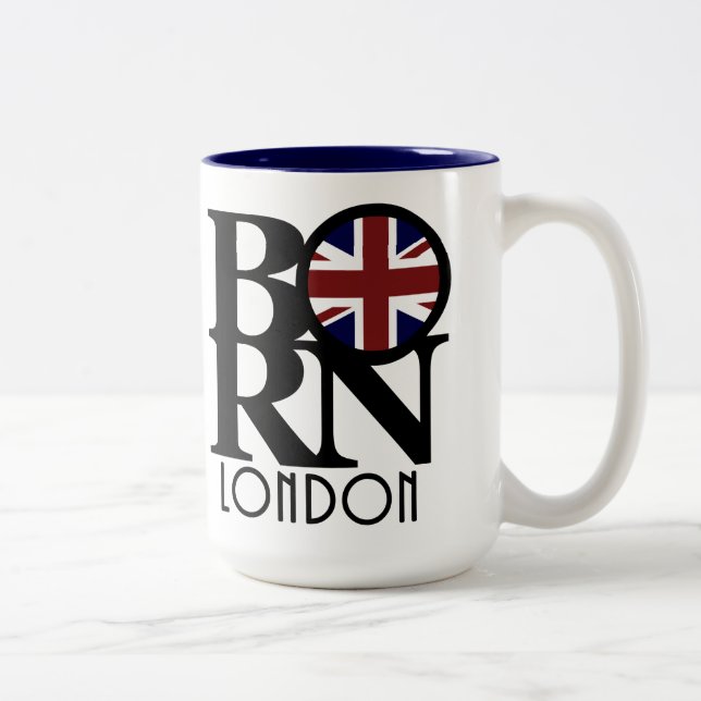 BORN London 15oz (UK flag) Two-Tone Coffee Mug (Right)